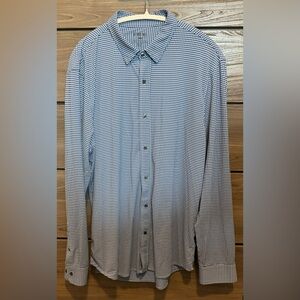 RHONE Blue and White Casual Button Down Shirt. Size XL. Like new.